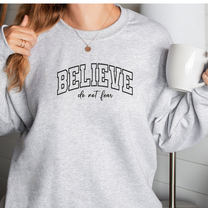 Believe Embroidered Sweatshirt, Believe, Christian Crewneck, Sweatshirt Christian Shirt Bible , Christian apparel, Verse, Embroidery