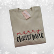 Merry Christmas Embroidered Sweatshirt ,Winter, Holiday Sweatshirt, Christmas Gift, Family Sweatshirt  Christmas Season